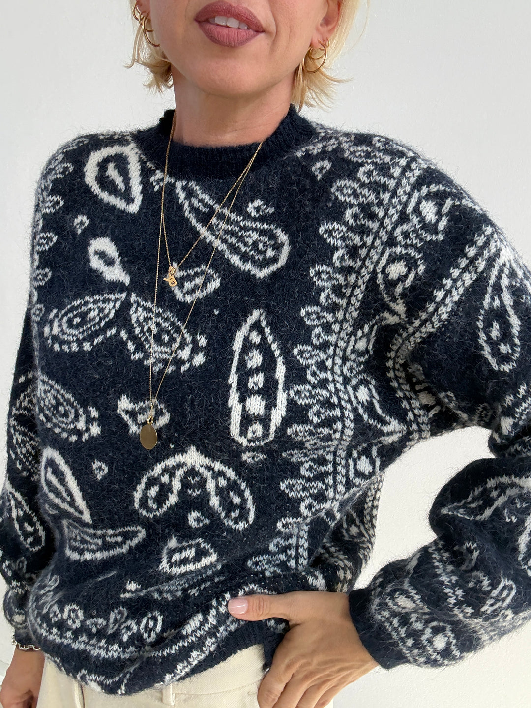 PULLOVER PAISLEY BLU
