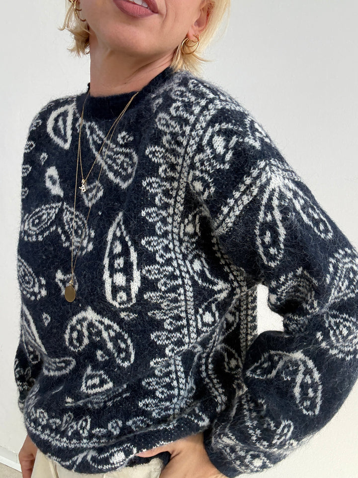 PULLOVER PAISLEY BLU