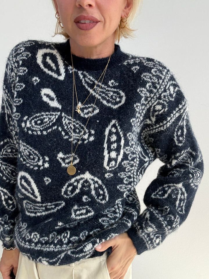 PULLOVER PAISLEY BLU