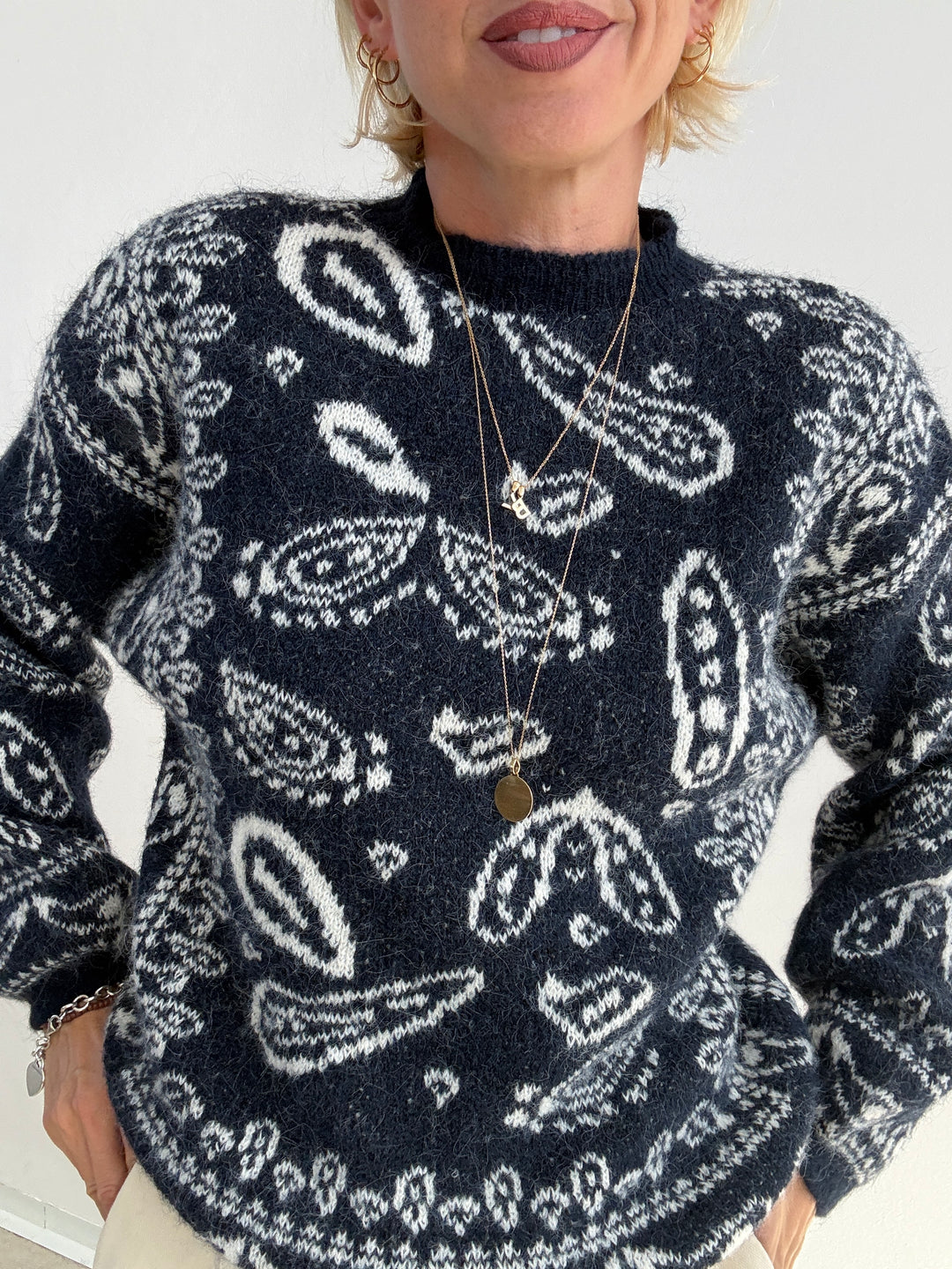 PULLOVER PAISLEY BLU