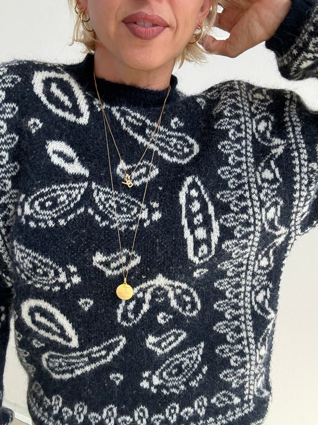 PULLOVER PAISLEY BLU
