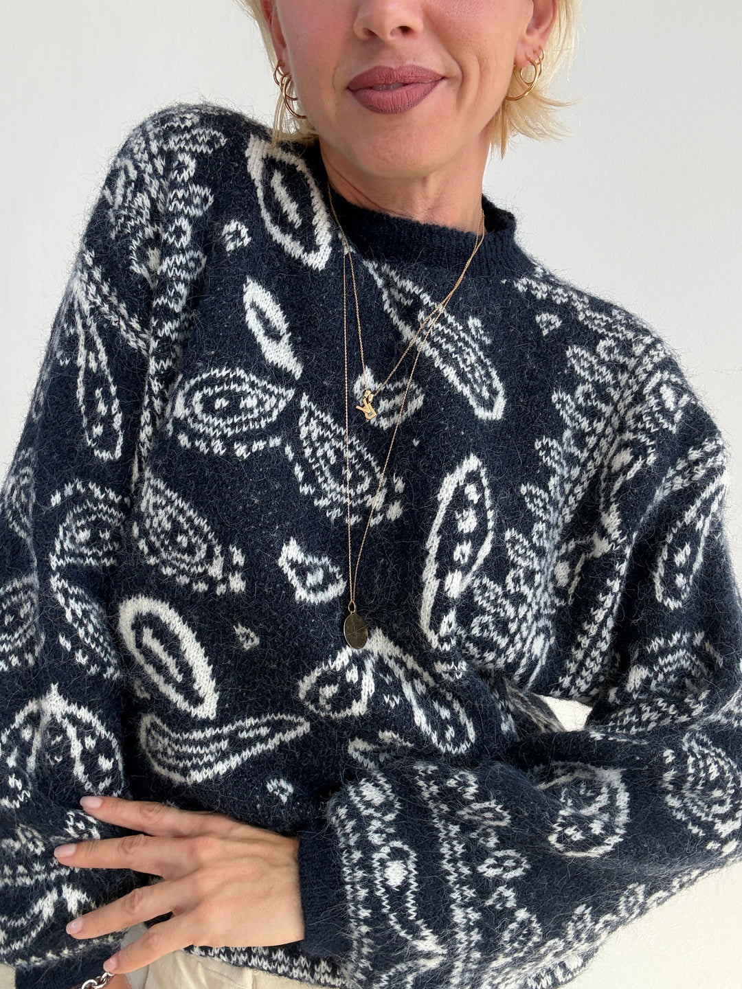 PULLOVER PAISLEY BLU