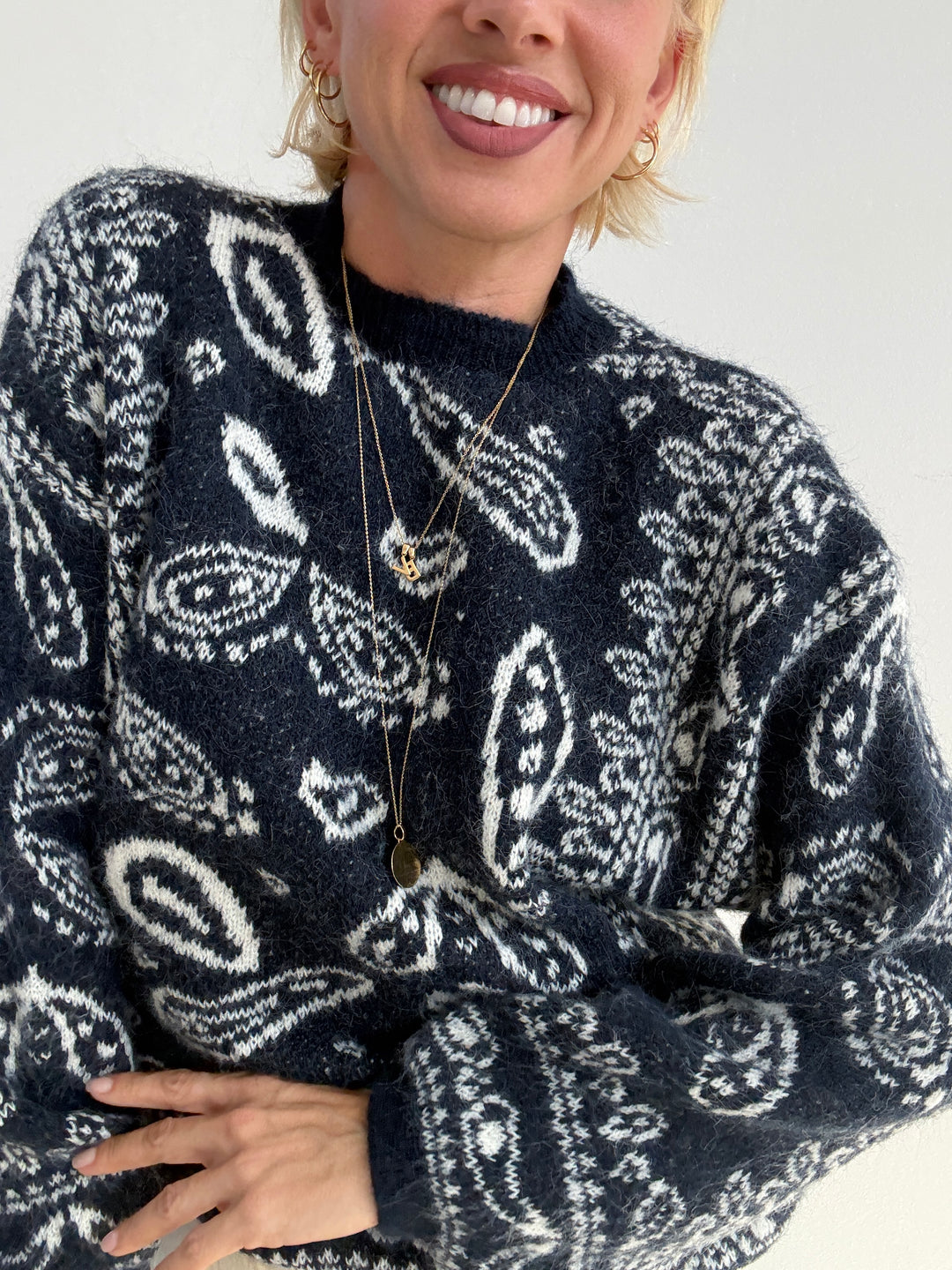 PULLOVER PAISLEY BLU