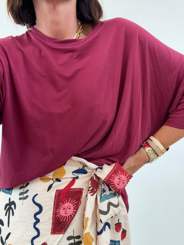 TSHIRT MODAL RED WINE