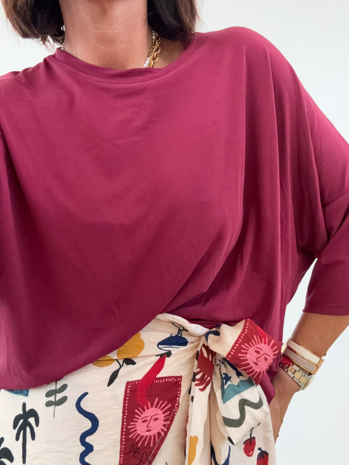 TSHIRT MODAL RED WINE