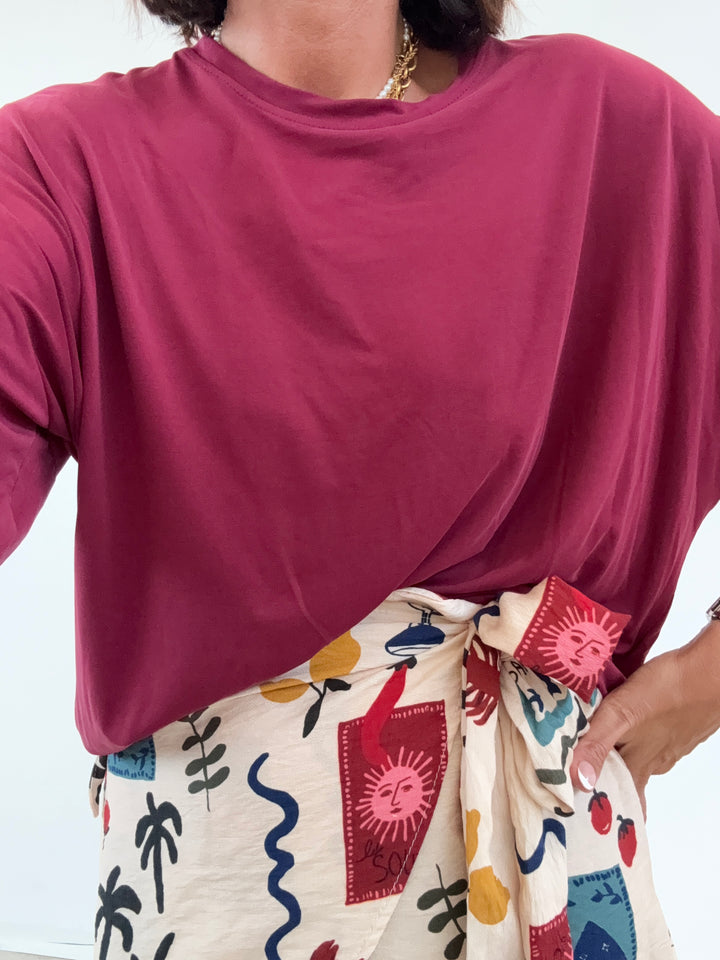 TSHIRT MODAL RED WINE