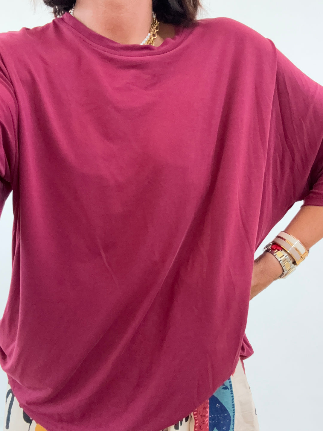 TSHIRT MODAL RED WINE