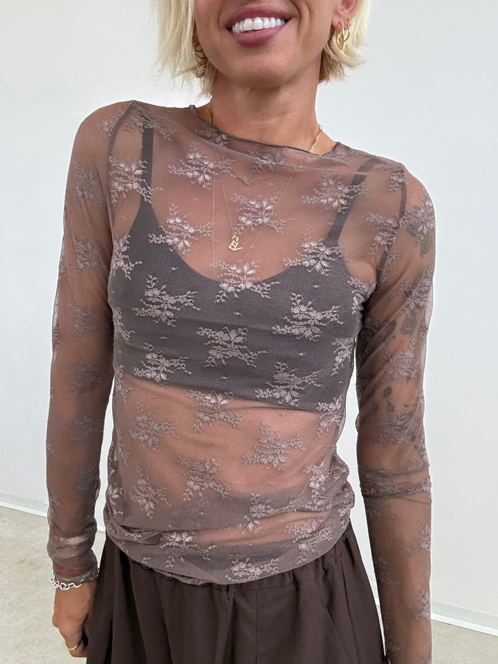 TSHIRT MAILA PIZZO CIOCCO