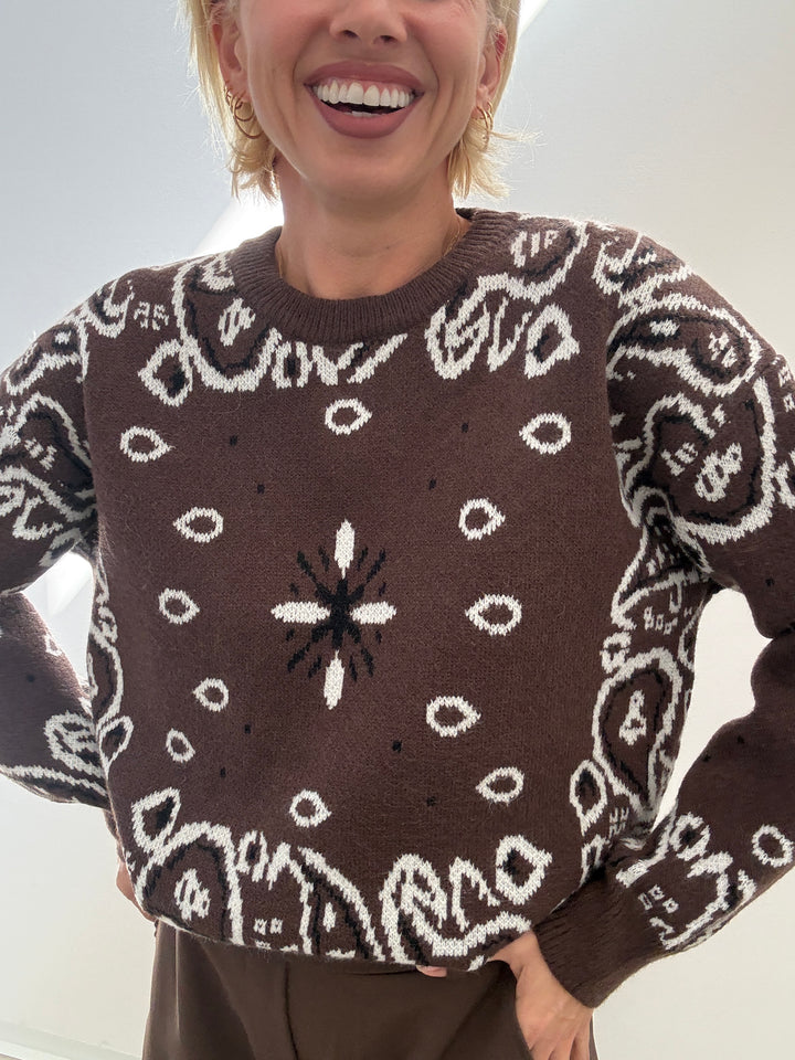 PULL VIC BANDANA CIOCCOLATO