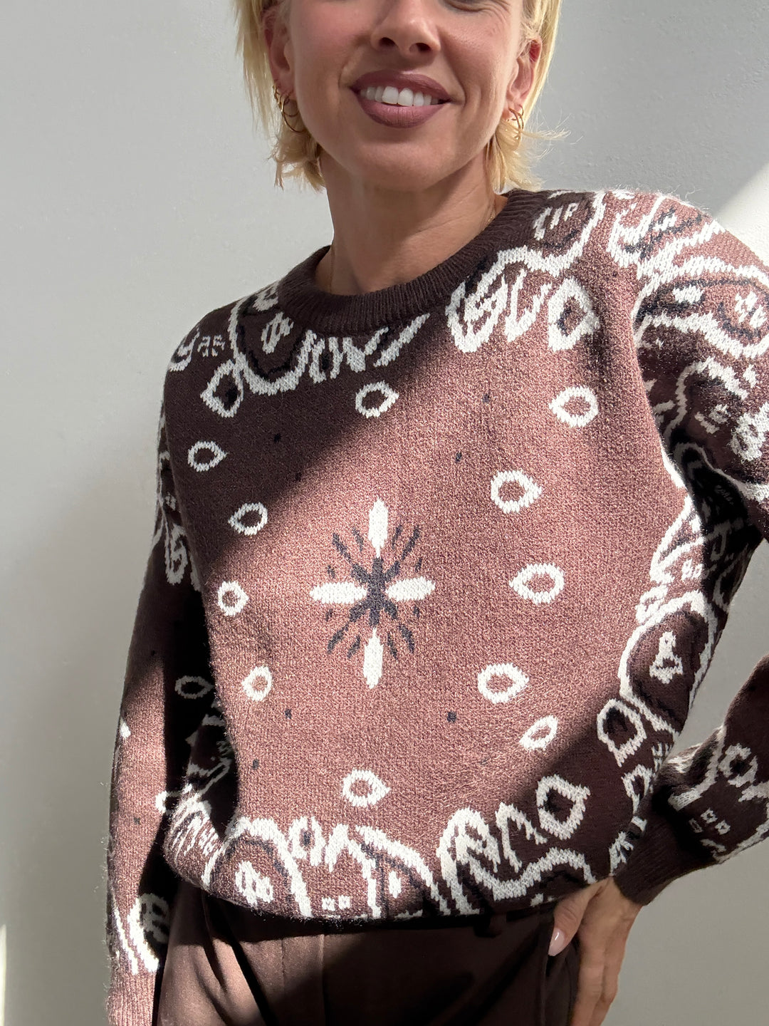 PULL VIC BANDANA CIOCCOLATO