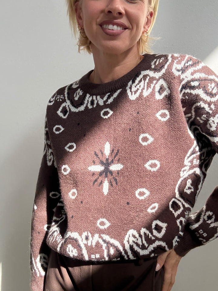 PULL VIC BANDANA CIOCCOLATO