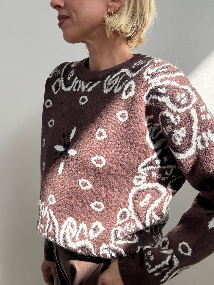 PULL VIC BANDANA CIOCCOLATO