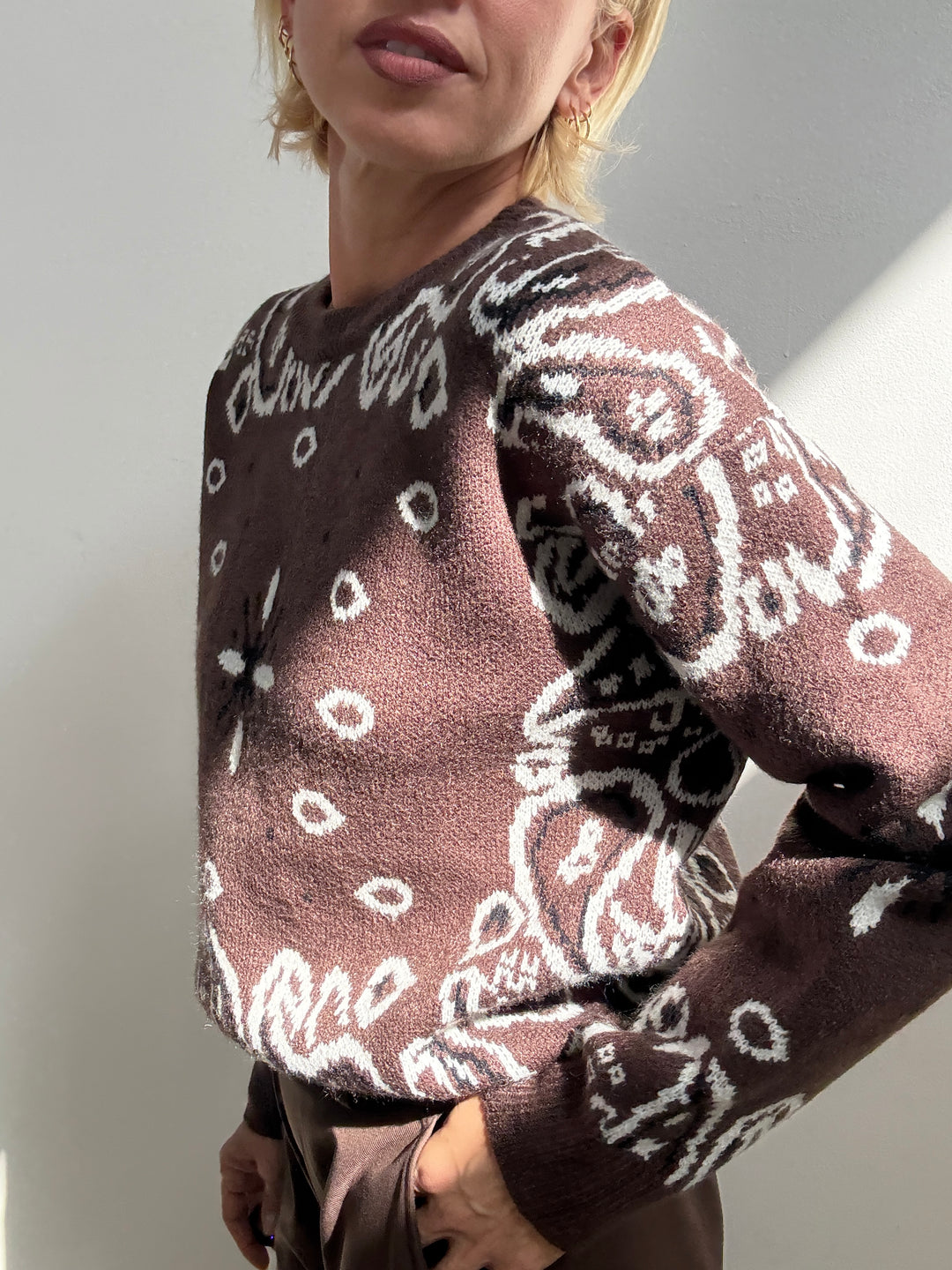 PULL VIC BANDANA CIOCCOLATO