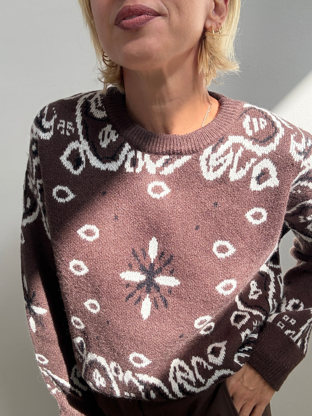 PULL VIC BANDANA CIOCCOLATO