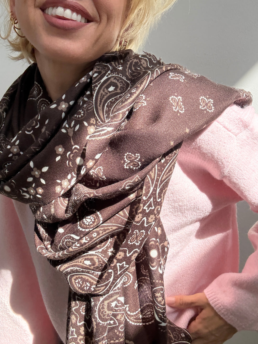 SCIARPA BANDANA VISCOSA CIOCCO