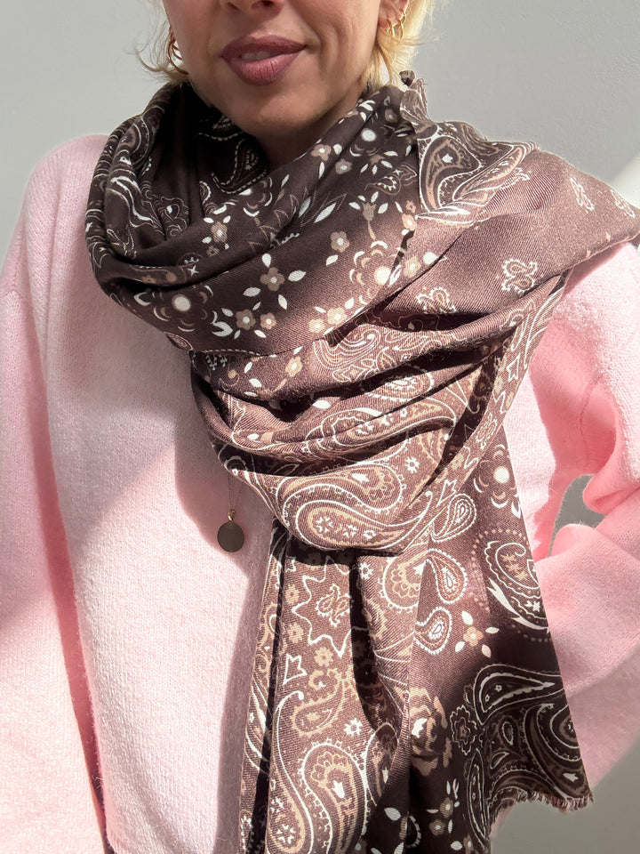 SCIARPA BANDANA VISCOSA CIOCCO