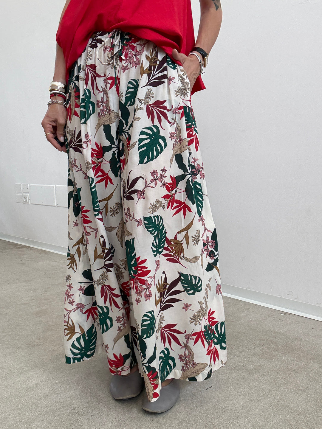 PANTALONE TROPICAL AVORIO