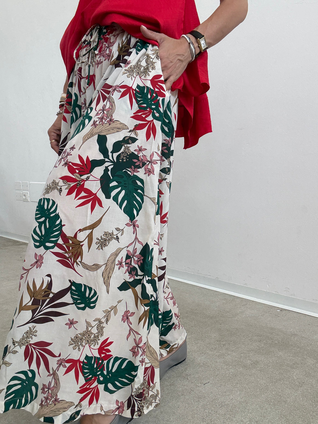 PANTALONE TROPICAL AVORIO