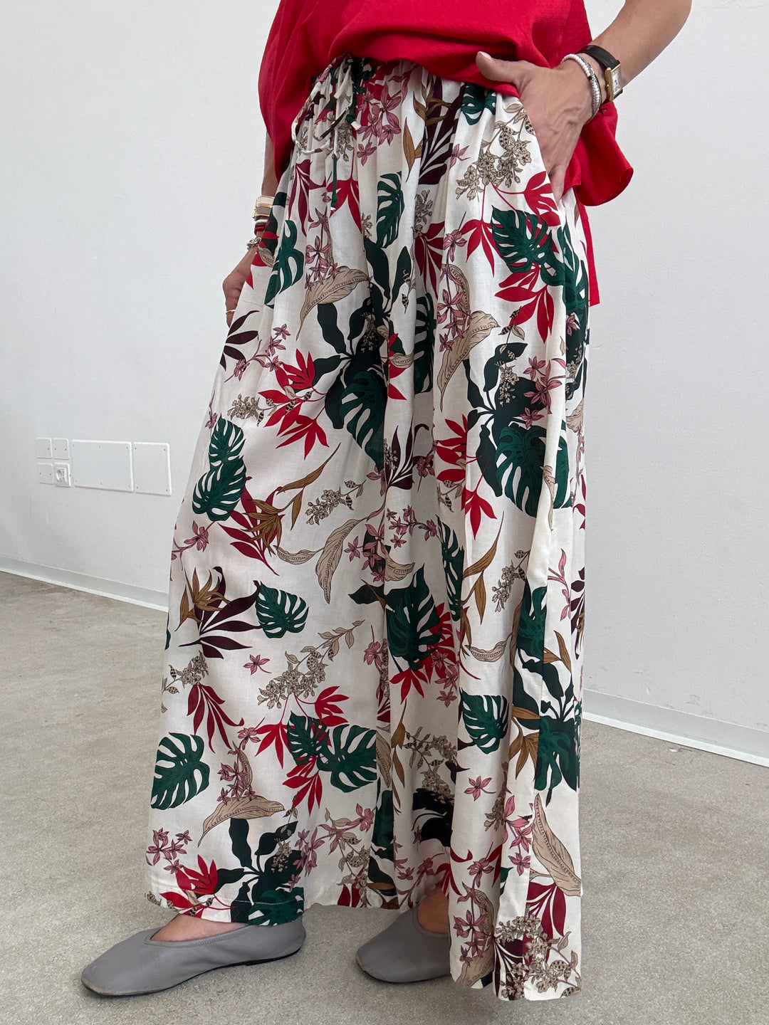 PANTALONE TROPICAL AVORIO