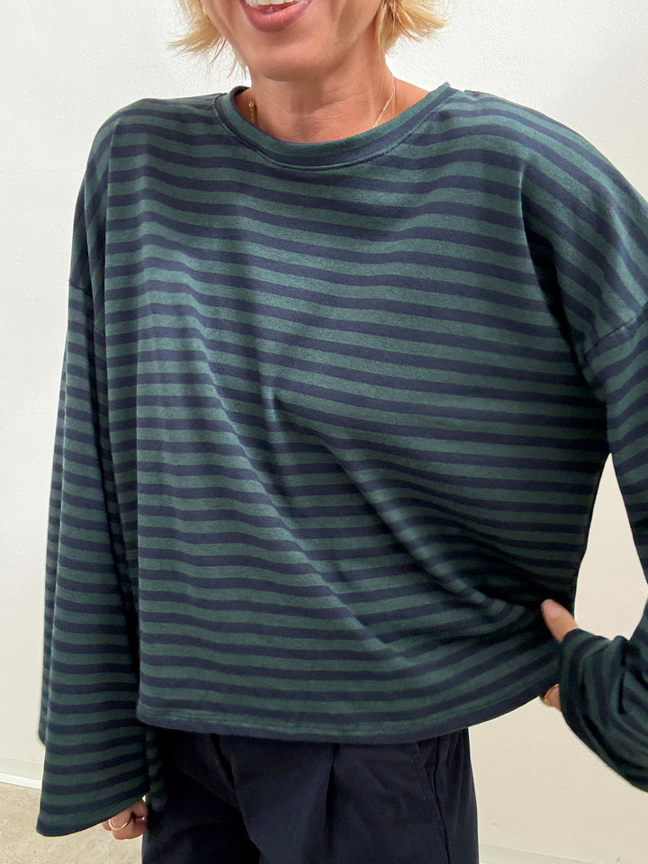 TSHIRT CAMILLA RIGHE PETROLIO/BLU
