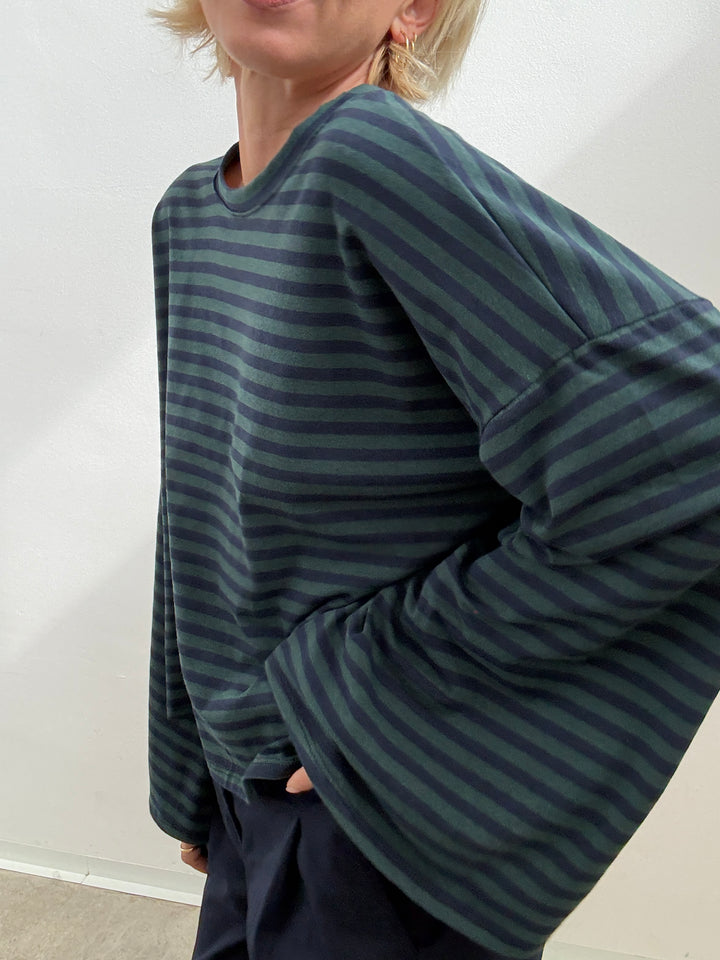 TSHIRT CAMILLA RIGHE PETROLIO/BLU