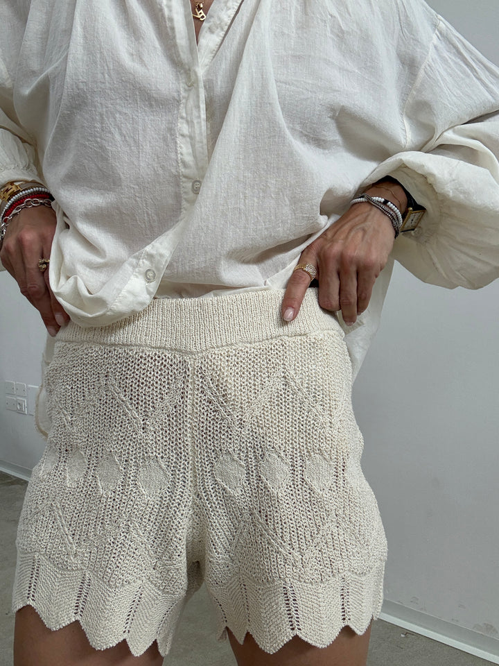 BERMUDA SARA CROCHET AVORIO