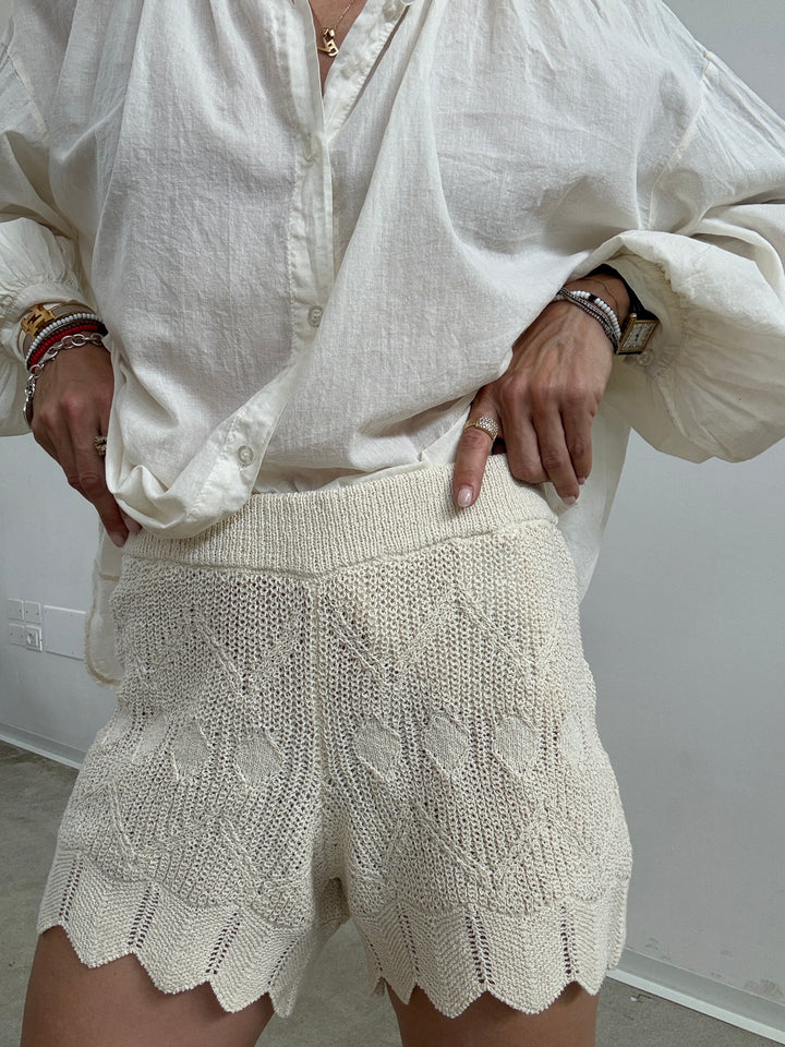 BERMUDA SARA CROCHET AVORIO