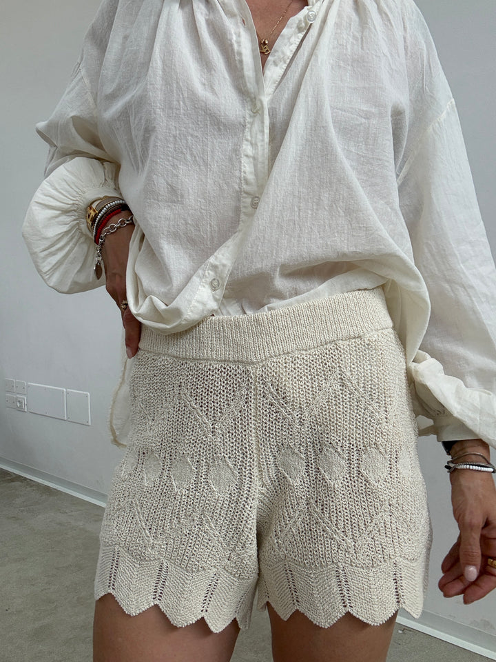 BERMUDA SARA CROCHET AVORIO