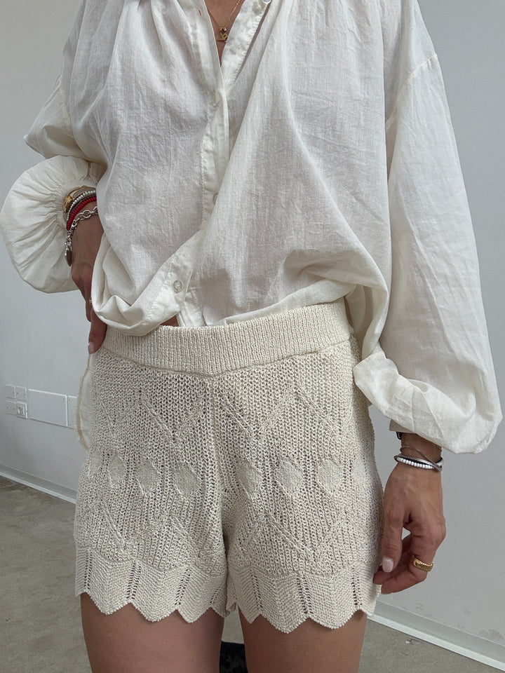 BERMUDA SARA CROCHET AVORIO