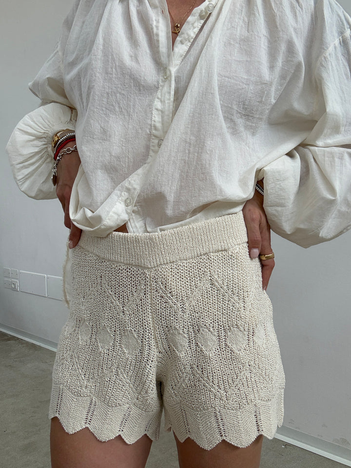 BERMUDA SARA CROCHET AVORIO