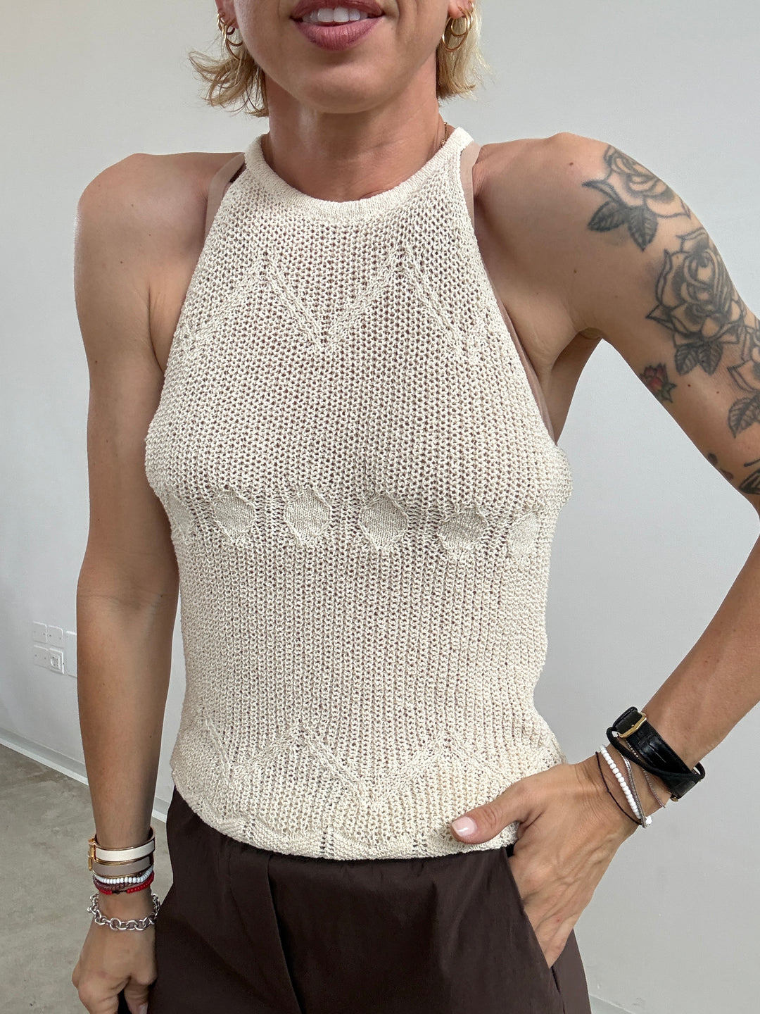 TOP SARA CROCHET AVORIO