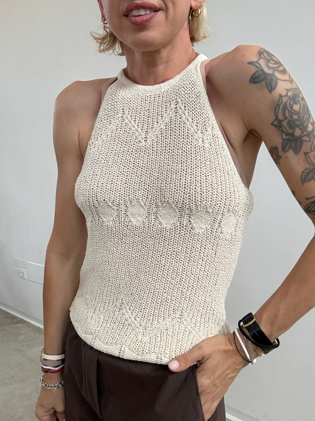 TOP SARA CROCHET AVORIO