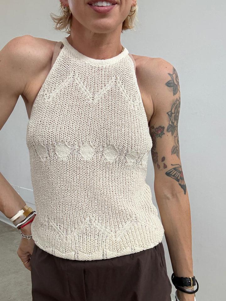 TOP SARA CROCHET AVORIO