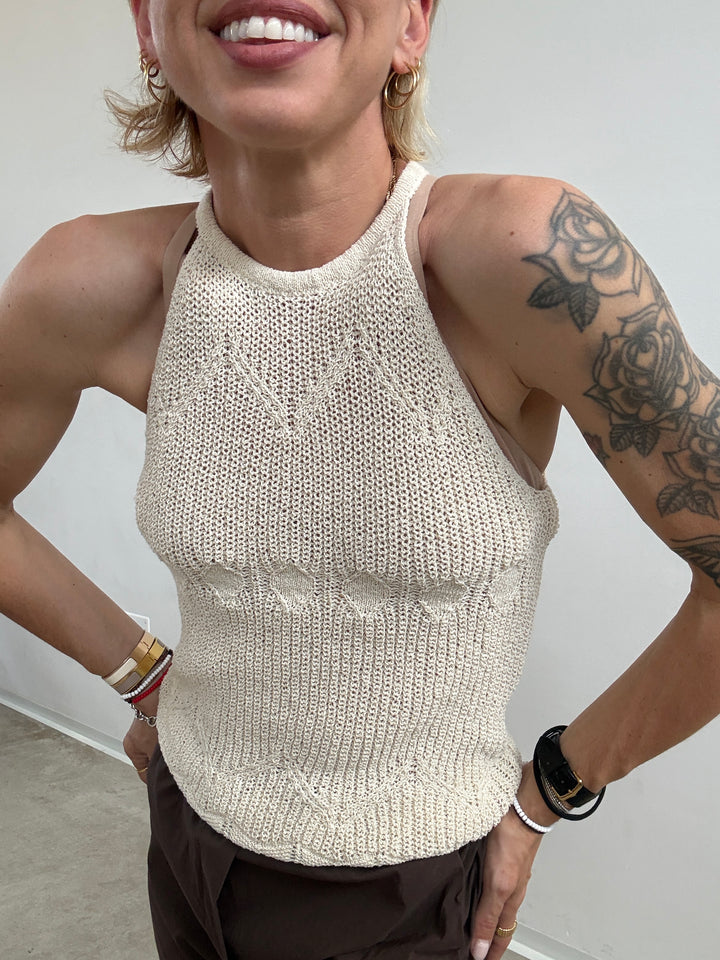 TOP SARA CROCHET AVORIO