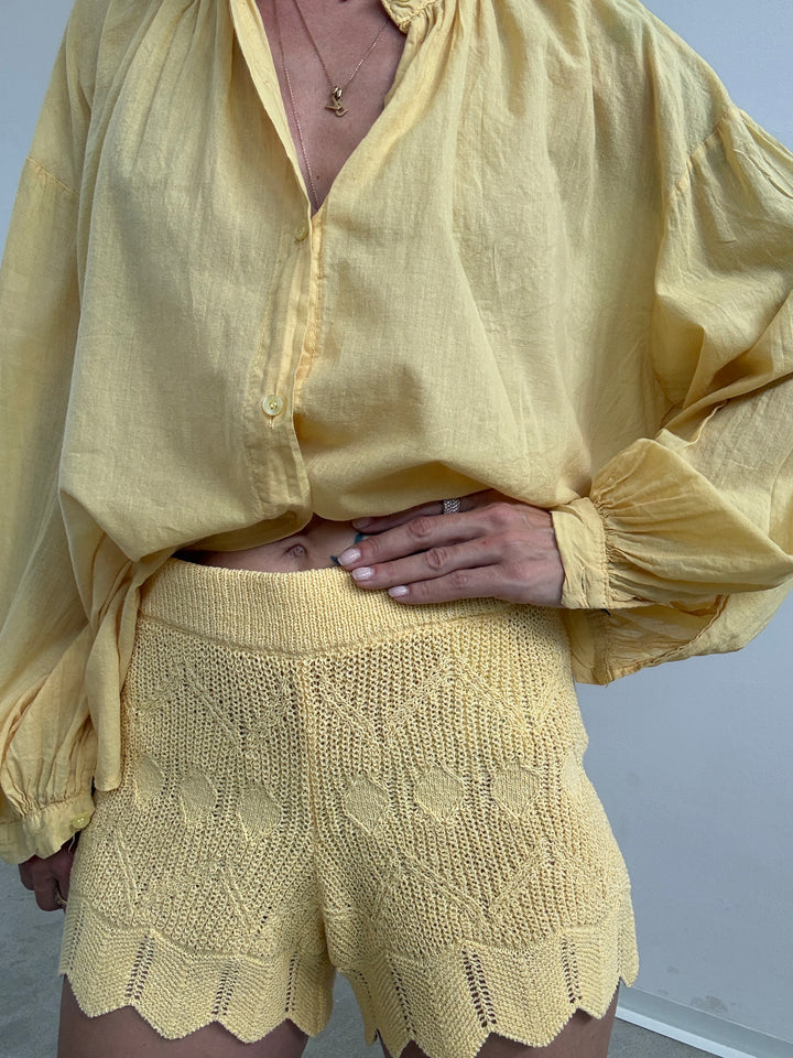 BERMUDA SARA CROCHET GIALLO
