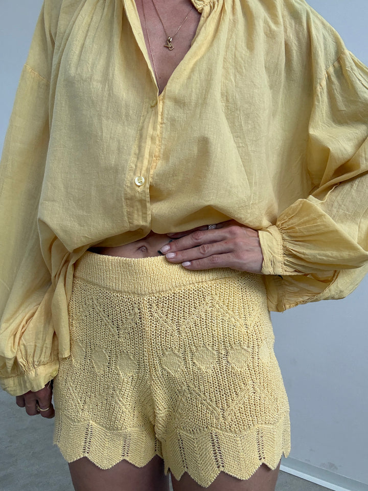 BERMUDA SARA CROCHET GIALLO