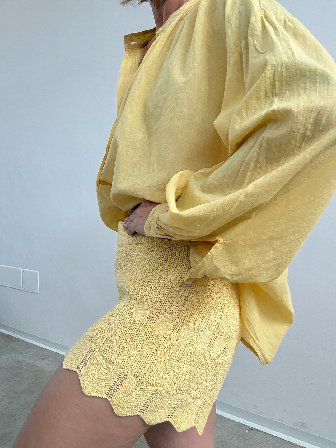 BERMUDA SARA CROCHET GIALLO