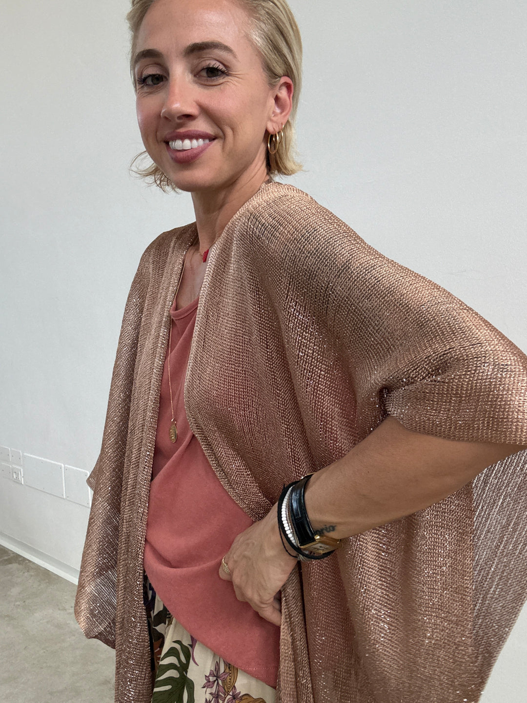 PONCHO LUREX BEIGE
