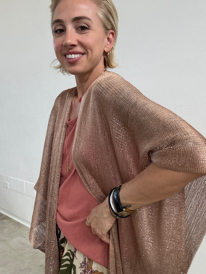 PONCHO LUREX BEIGE