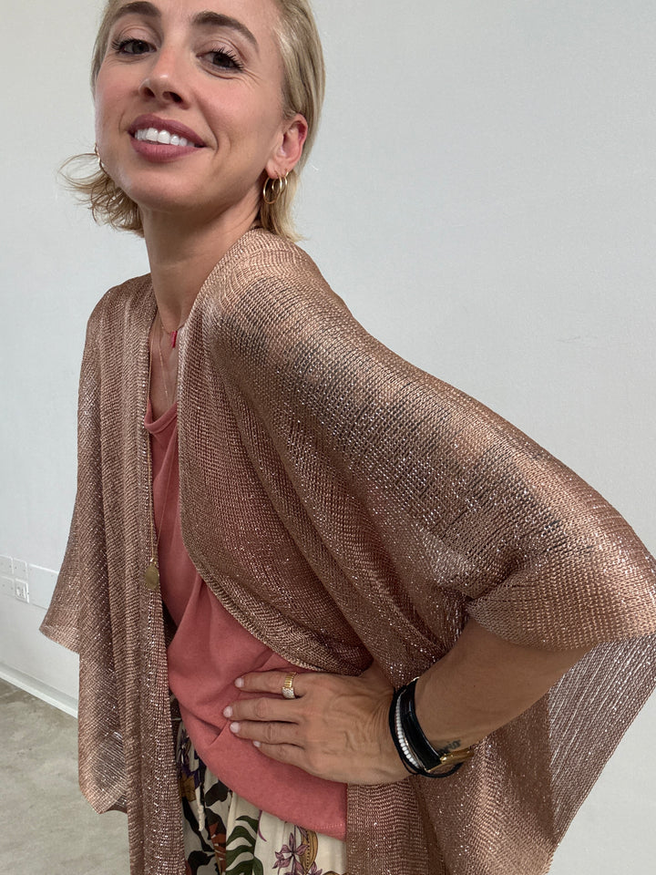 PONCHO LUREX BEIGE