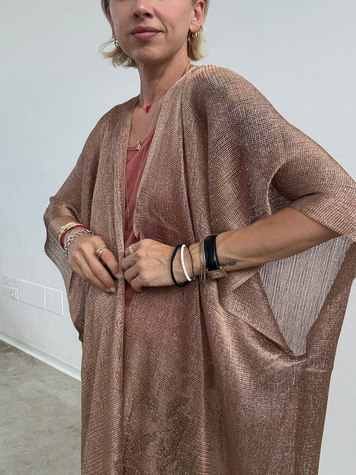 PONCHO LUREX BEIGE