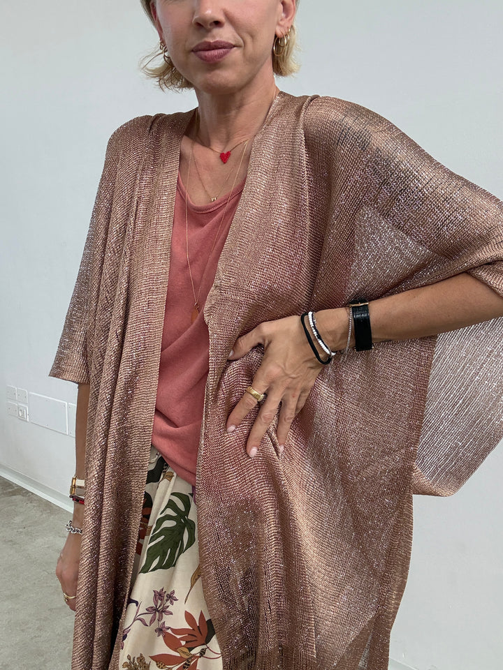 PONCHO LUREX BEIGE