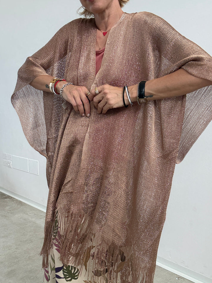 PONCHO LUREX BEIGE