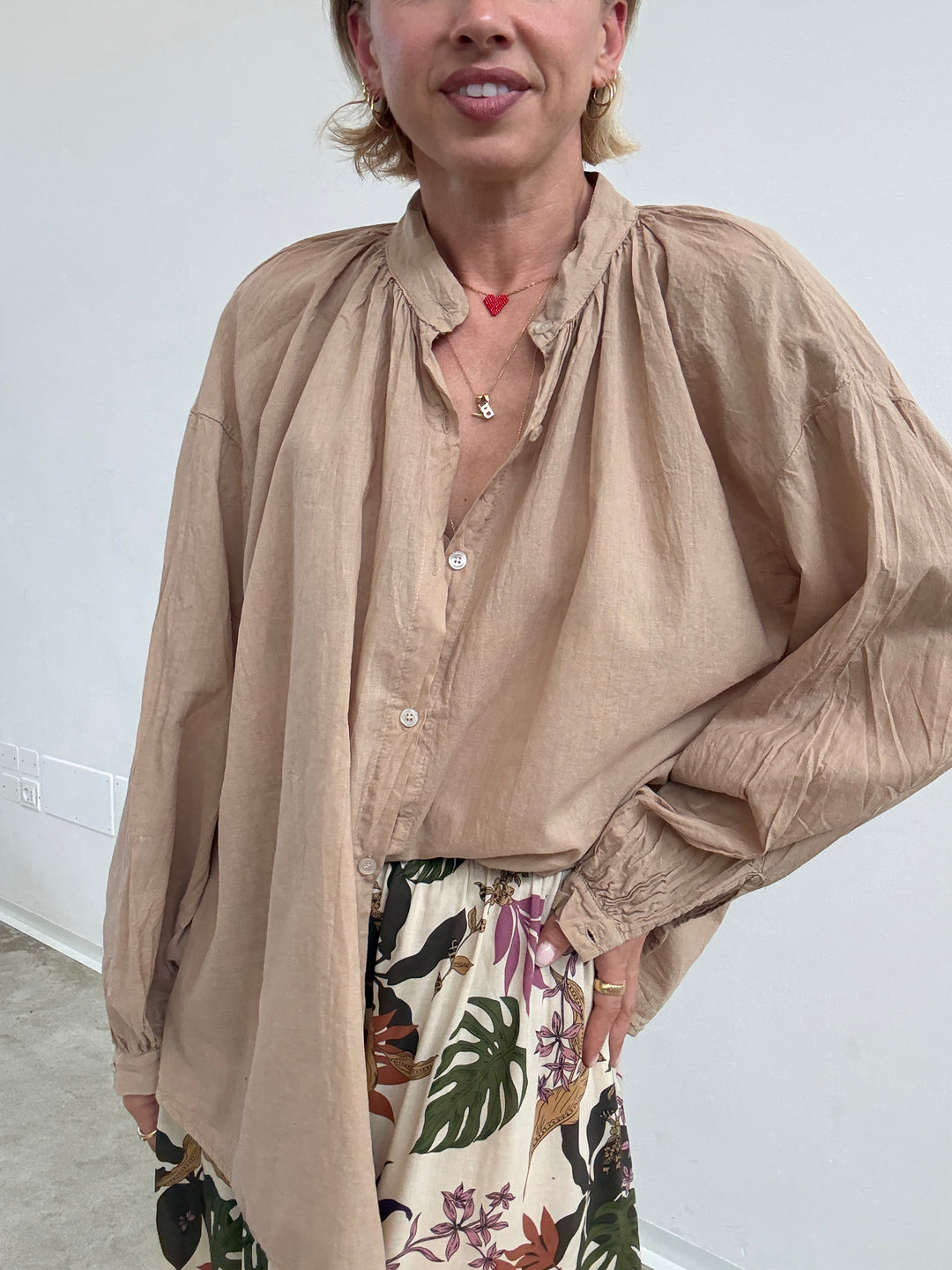 CAMICIA MUSSOLA SABBIA