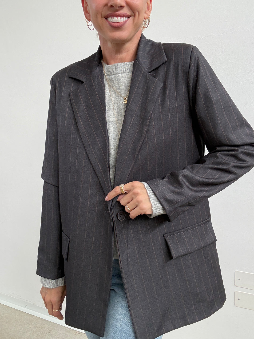 GIACCA GESSATA DARKGREY