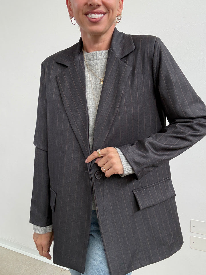 GIACCA GESSATA DARKGREY