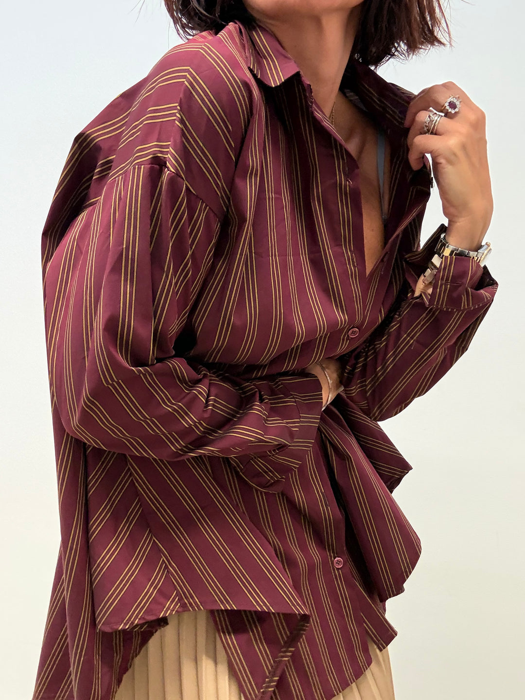 CAMICIA TRAPEZIO BORDEAUX RIGA BISCOTTO