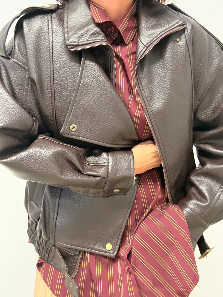 CHIODO BOMBER MARTELLATO CIOCCO