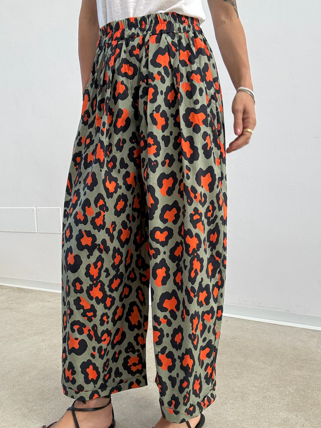 PANTALONE OLIMPIA MACU SALVIA/ARANCIO