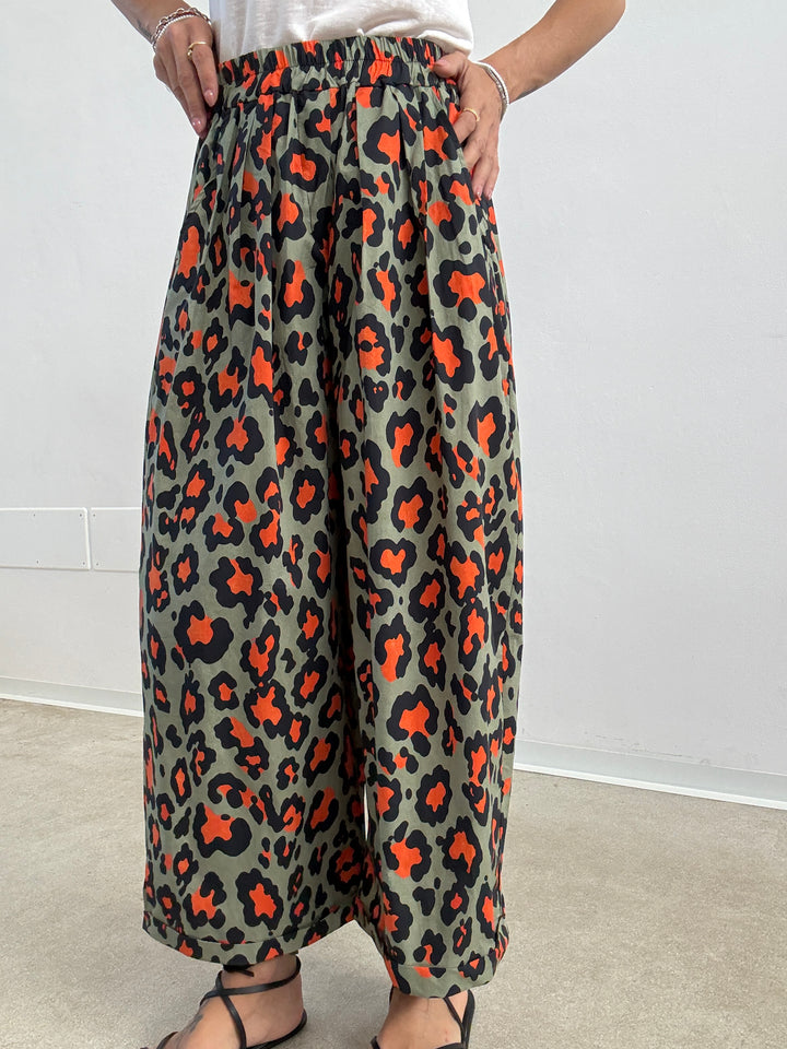 PANTALONE OLIMPIA MACU SALVIA/ARANCIO